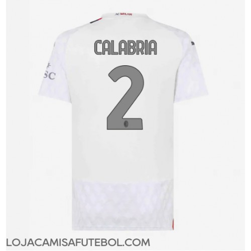 Camisa de Futebol AC Milan Davide Calabria #2 Equipamento Secundário Mulheres 2023-24 Manga Curta